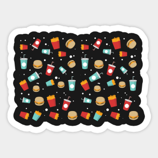 Hamburger & Fries pattern Sticker